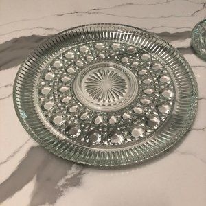 Imperial Vintage Pressed Glass Platter 11"